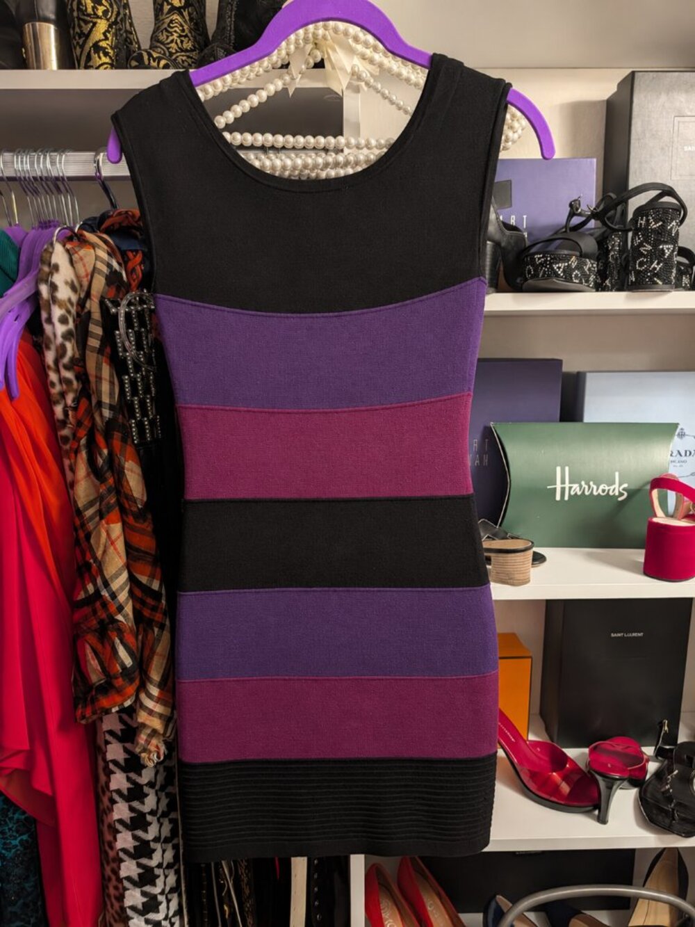 Vintage Arden B Color Block Sweater Dress